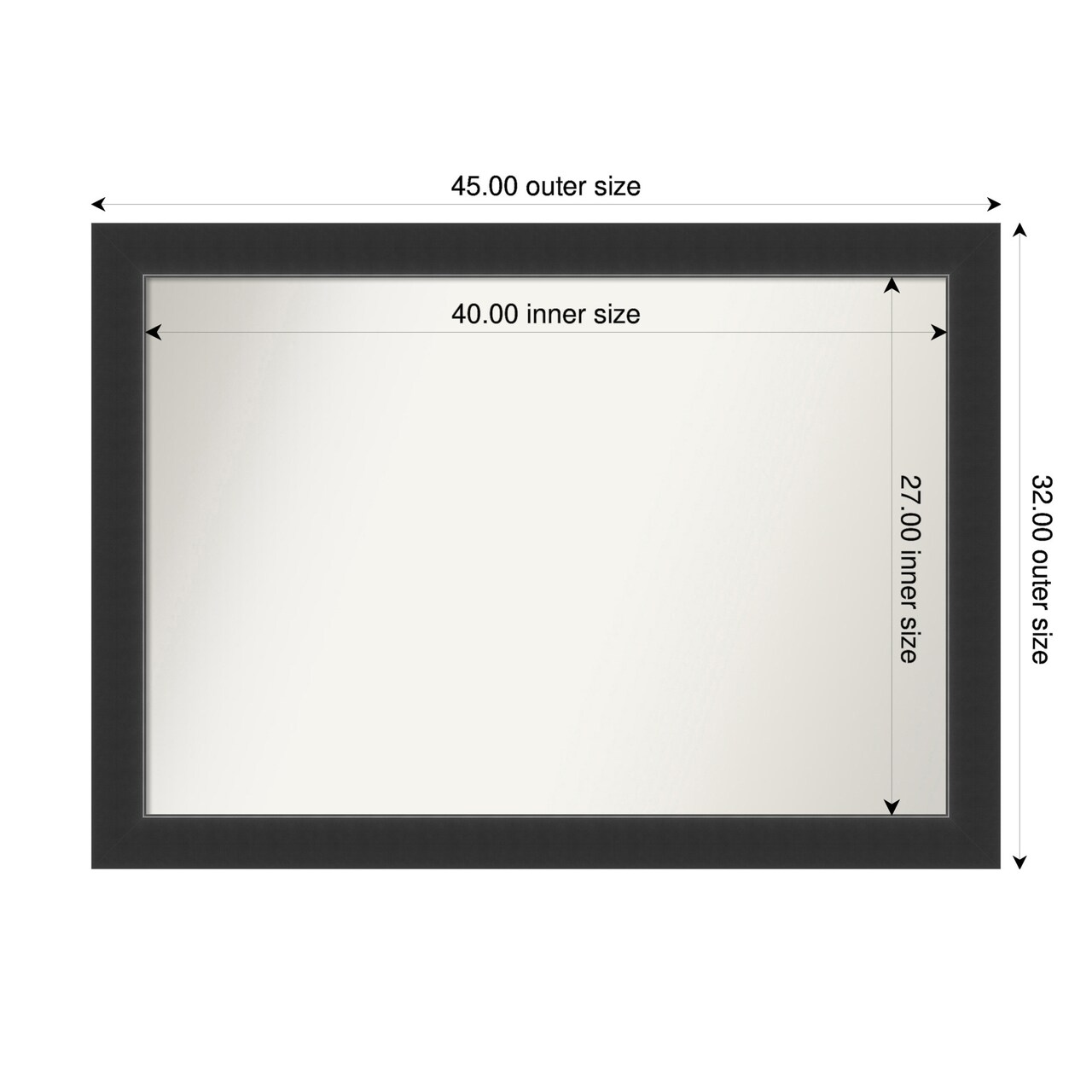 Corvino Black Non-Beveled Custom Framed Bathroom Vanity Wall Mirror